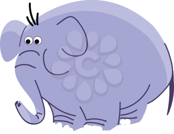 Drawing of elephant vector or color illustration
