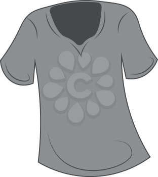 Unisex grey color t-shirt vector or color illustration