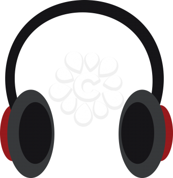 A black wireless headphone vector or color illustration