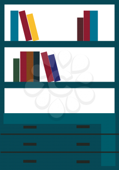 A modern bookshelf for interior vector or color illustration