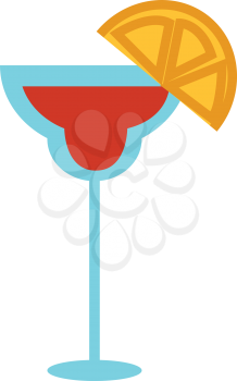 A glass of margarita drink vector or color illustration