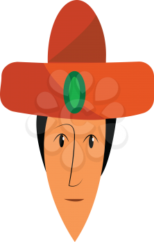Man with orange hat vector or color illustration