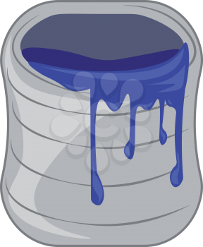 Blue paint can vector or color illustration
