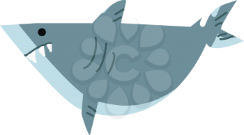 Angry shark looking for prey vector or color illustration