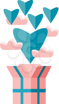 A valentine gift box vector or color illustration
