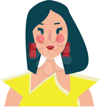 A young lady in stylish cloth vector or color illustration