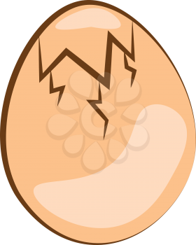 An egg which is about to crack vector color drawing or illustration 