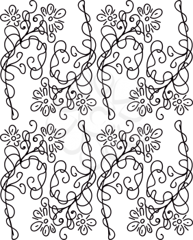 An abstract black and white flowery design used for printing patterns and designs vector color drawing or illustration 