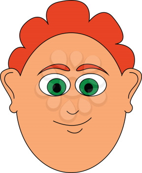 A picture of a man with large green eyes who seems to be happy vector color drawing or illustration