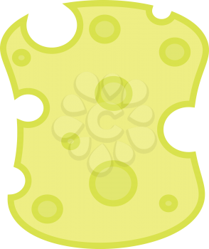 A yellow-colored cartoon sponge with U-shaped cuts in its borders to be used for washing utensils vector color drawing or illustration 