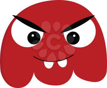 Red angry monstervector illustration on white background