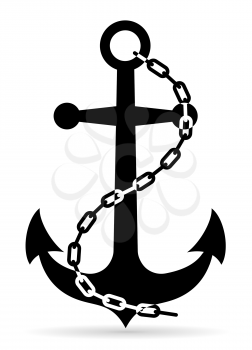 sea ​​anchor equipment to hold the ship black outline silhouette stock vector illustration isolated on white background