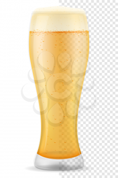beer in glass transparent stock vector illustration isolated on white background