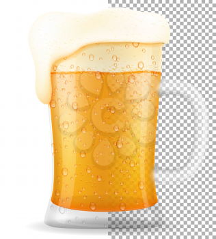 beer in mug transparent stock vector illustration isolated on white background