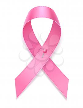 pink ribbon breast cancer awareness stock vector illustration isolated on white background