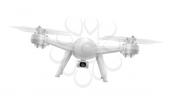 aerial mobile drone quadcopter smart quadrocopter for video and photo shooting stock vector illustration isolated on white background