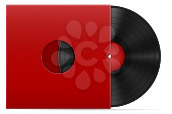 retro vinyl disk in the cover stock vector illustration isolated on white background