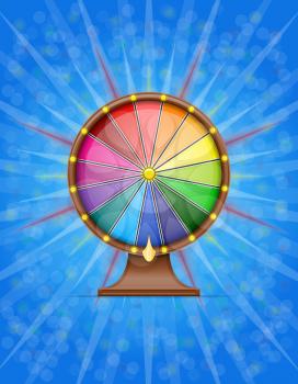 wheel of fortune stock vector illustration on blue background