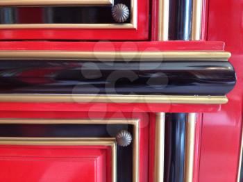ornate cabinet design details red black lines of wood doors craftsmanship