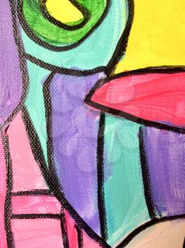 Childrens painting colorful abstract modern background brush strokes