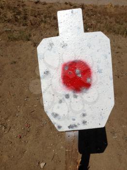 Metal targets at shooting range outdoor firearm rifle shotgun practice sunny