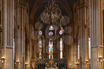 Zagreb, Croatia - 24 February 2019: Zagreb Cathedral interior