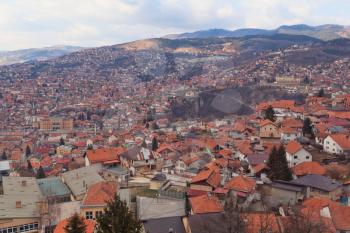 Aerial view of Sarajevo, Bosnia and Herzegovina