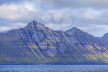 Views of Kalsoy island located across the fjord from Gjogv