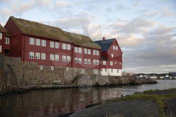 Torshavn, Faroe Islands, Denmark - 21 September 2019: Tinganes on a bright sunny day