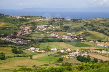 Green agricultural pattern of Faial Island, Azores, Portugal