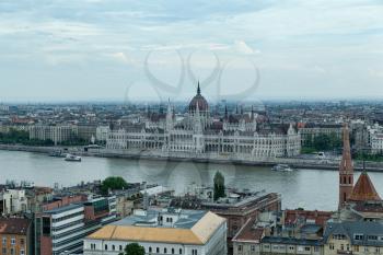 Budapest, Hungary - 4 May 2017: Hungarian Parliament building and Danube river
