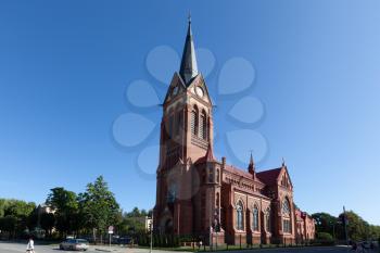 Jelgava, Latvia - 25 August 2019: Jelgava Roman Catholic Cathedral of the Virgin Mary