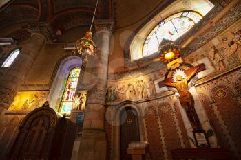 Barcelona, Spain - 21 February 2014: Interior of Basilica de Tibidabo