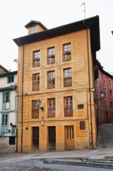 Oviedo, Spain - 11 December 2018: Plaza del Paraguas and San Isidoro street