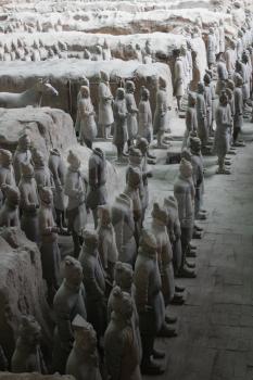 Lintong District, Shaanxi, China - 18 June 2011: Terracotta Army, Mausoleum of the First Qin Emperor