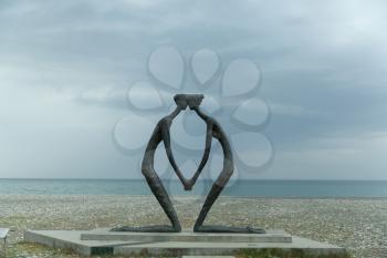 Batumi, Georgia - 25 March 2016: Sculpture First Love by Irakli Tsuladze