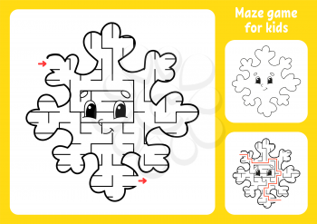 Abstract maze. Game for kids. Puzzle for children. Labyrinth conundrum. Christmas theme. Find the right path. Education worksheet. With answer.