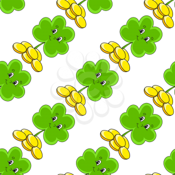 Colored seamless pattern. Cartoon style. Hand drawn. Vector illustration isolated on white background. For walpaper, poster, banner.