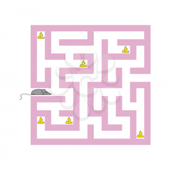 Abstact labyrinth. Educational game for kids. Puzzle for children. Maze conundrum. Find the right path. Vector illustration.