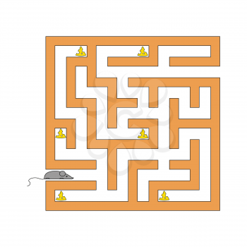 Abstact labyrinth. Educational game for kids. Puzzle for children. Maze conundrum. Find the right path. Vector illustration.