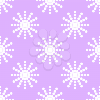 Seamless pattern of white snowflakes on a pink background