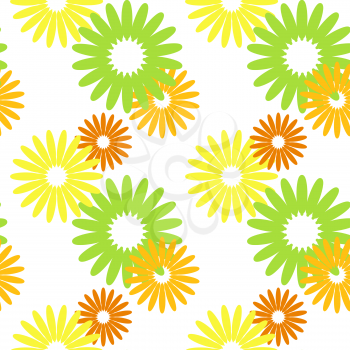 Simple flat floral seamless pattern on a white background