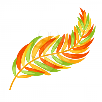 Flat color abstract leaf silhouette on white background