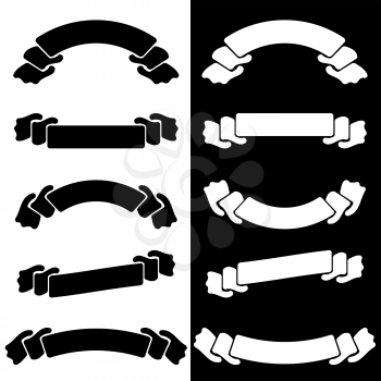 Set the white and black insulated flat ribbon banners