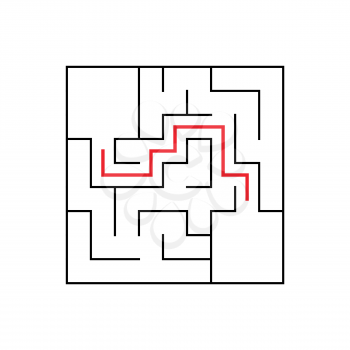 Easy maze. Game for kids. Puzzle for children. Labyrinth conundrum. Find the right path. Vector illustration.