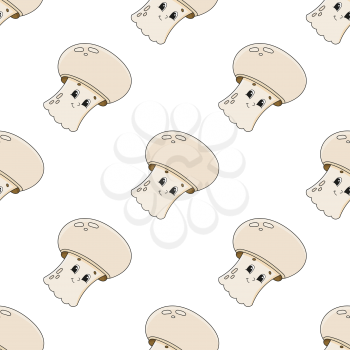 Colored seamless pattern with cute cartoon character. Simple flat vector illustration isolated on white background. Design wallpaper, fabric, wrapping paper, covers, websites.