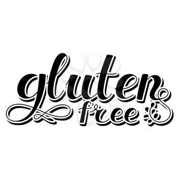 Lettering inscription. Gluten free. Healthy lifestyle theme. Hand drawn phrase. Vector illustration . Design element for t-shirts and prints.