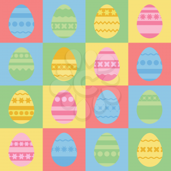 Set of colored silhouettes of isolated Easter eggs. With an abstract pattern. Simple flat vector illustration. Suitable for decoration of postcards, advertising, magazines, websites.