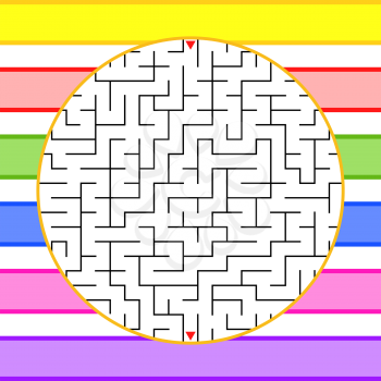 Abstract round maze. A simple flat vector illustration isolated on a colored background