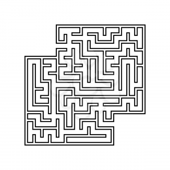 Black square labyrinth. A game for children. Simple flat vector illustration isolated on white background. With a place for your images
